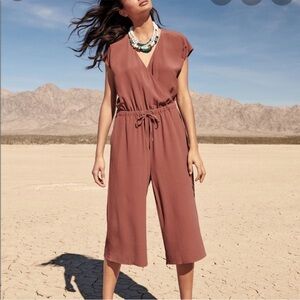 Eileen Fisher Russet Rust Crepe Tencel Cropped Wide Leg Jumpsuit Plus Size 2X